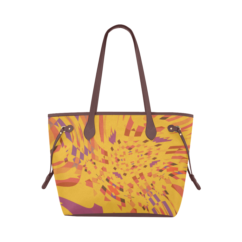 Golden Autumn Abstract Clover Canvas Tote Bag (Model 1661)