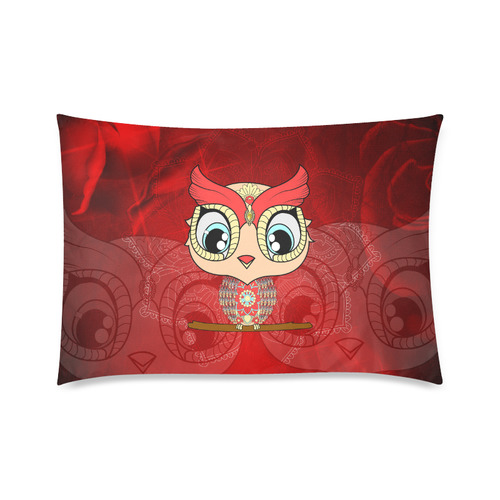 Cute owl, mandala design colorful Custom Zippered Pillow Case 20"x30"(Twin Sides)