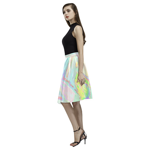Neon Melete Pleated Midi Skirt (Model D15)