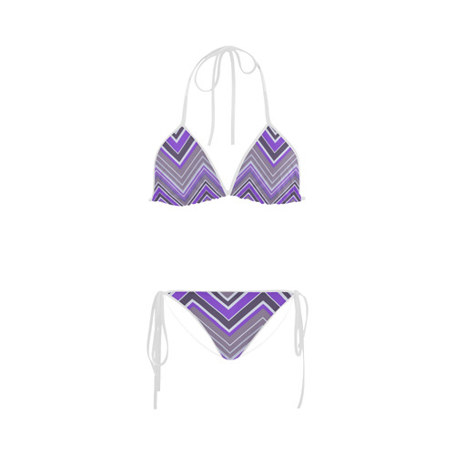 Purple Chevron Pattern Bikini Custom Bikini Swimsuit