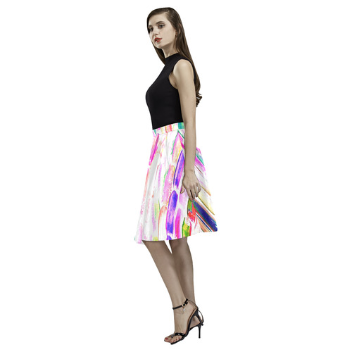 Pink Melete Pleated Midi Skirt (Model D15)