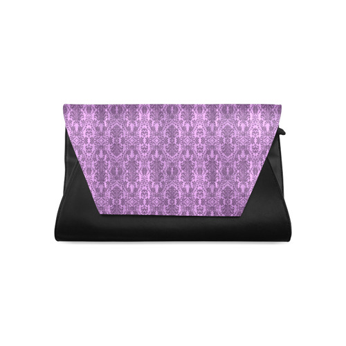 Purple Damask Lace Print Clutch Bag (Model 1630)