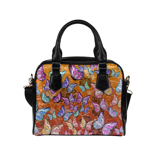 Handbag Fall Colorful Butterflies Shoulder Handbag (Model 1634)