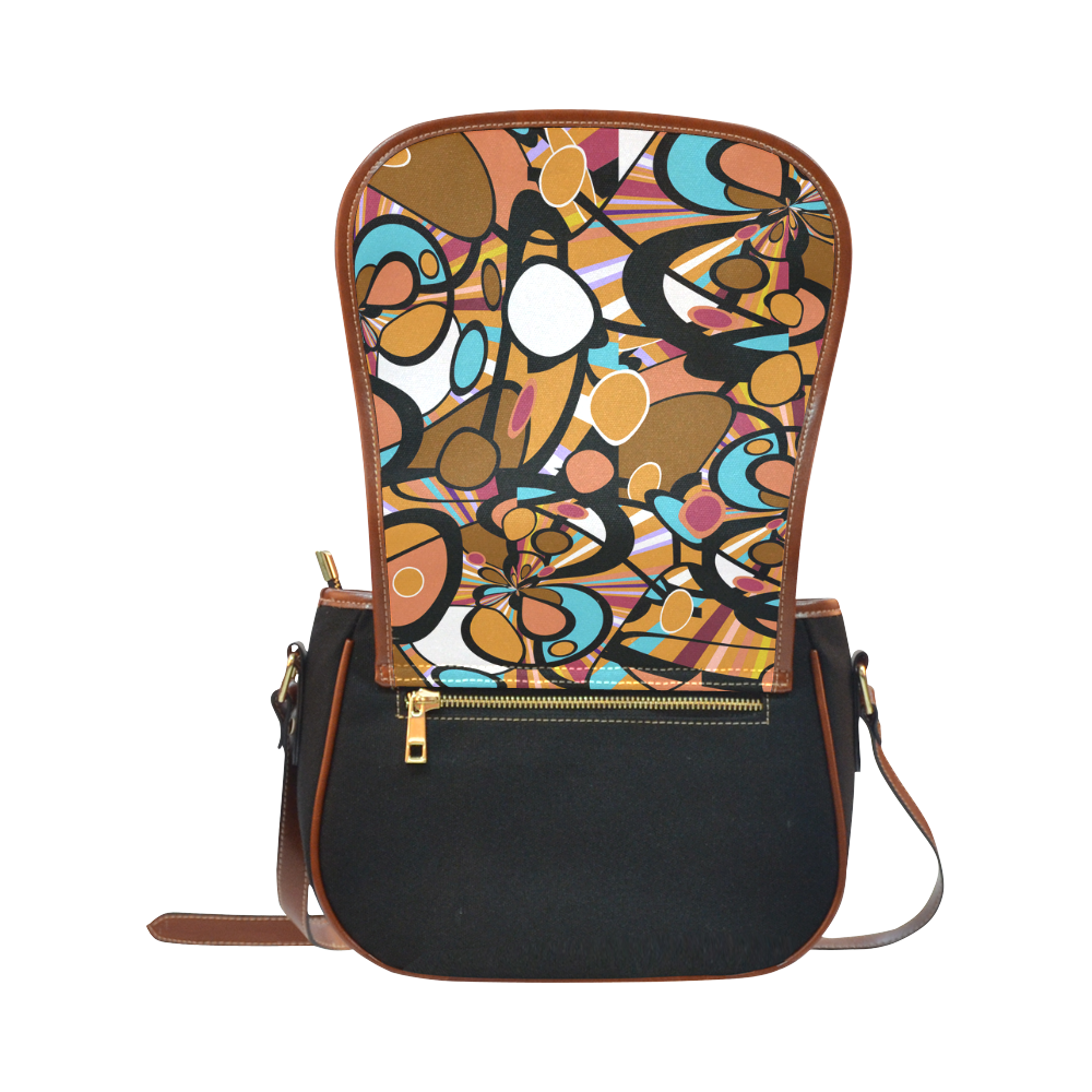 Pop Art Cosmic Fun Saddle Bag/Small (Model 1649)(Flap Customization)