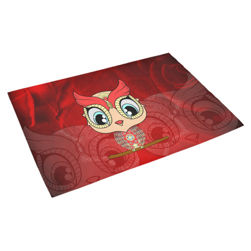 Cute owl, mandala design colorful Azalea Doormat 30" x 18" (Sponge Material)
