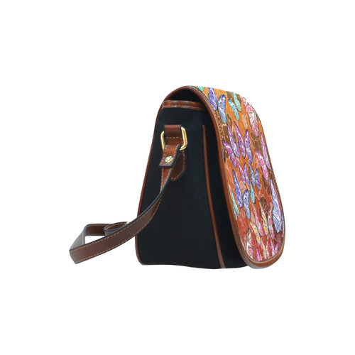 Colorful Butterflies Juleez Saddle Bag/Small (Model 1649)(Flap Customization)