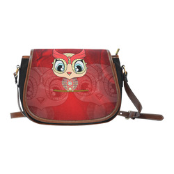 Cute owl, mandala design colorful Saddle Bag/Small (Model 1649)(Flap Customization)
