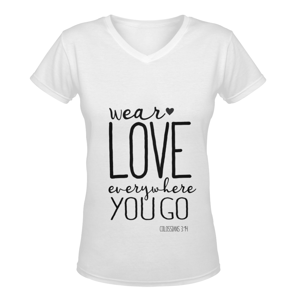 Wear Love Women's Deep V-neck T-shirt (Model T19)