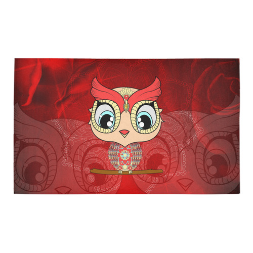 Cute owl, mandala design colorful Azalea Doormat 30" x 18" (Sponge Material)