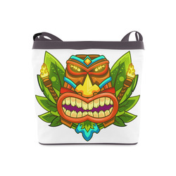 Hawaiian Tropical Tiki Mask Floral Crossbody Bags (Model 1613)