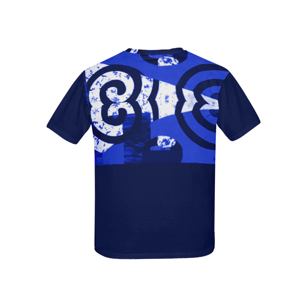 Sided Strips Blue - Kids' All Over Print T-shirt (USA Size) (Model T40)