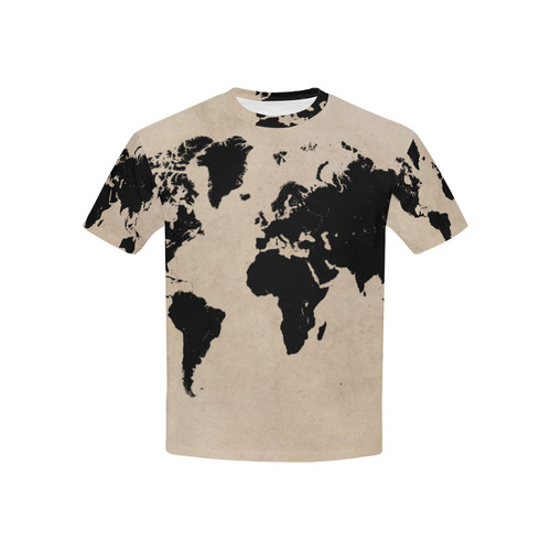 world map Kids' All Over Print T-shirt (USA Size) (Model T40)