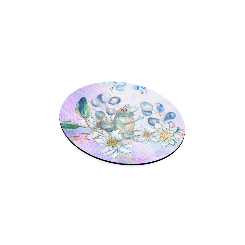 The frog with  waterlily Round Coaster