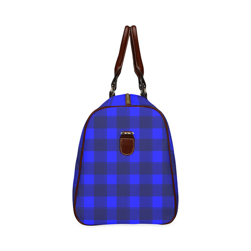 Blue Plaid - Waterproof Travel Bag Large Waterproof Travel Bag/Large (Model 1639)