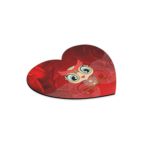 Cute owl, mandala design colorful Heart-shaped Mousepad