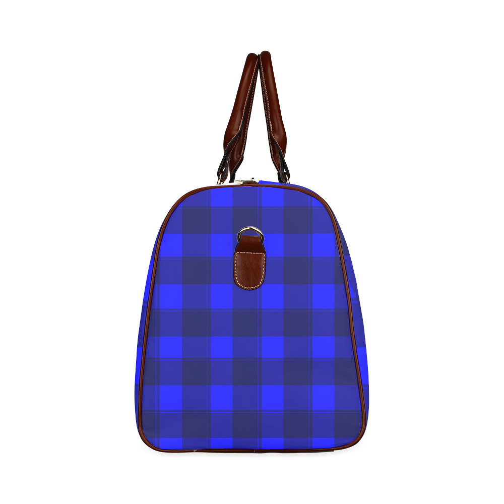 Blue Plaid - Waterproof Travel Bag Large Waterproof Travel Bag/Large (Model 1639)