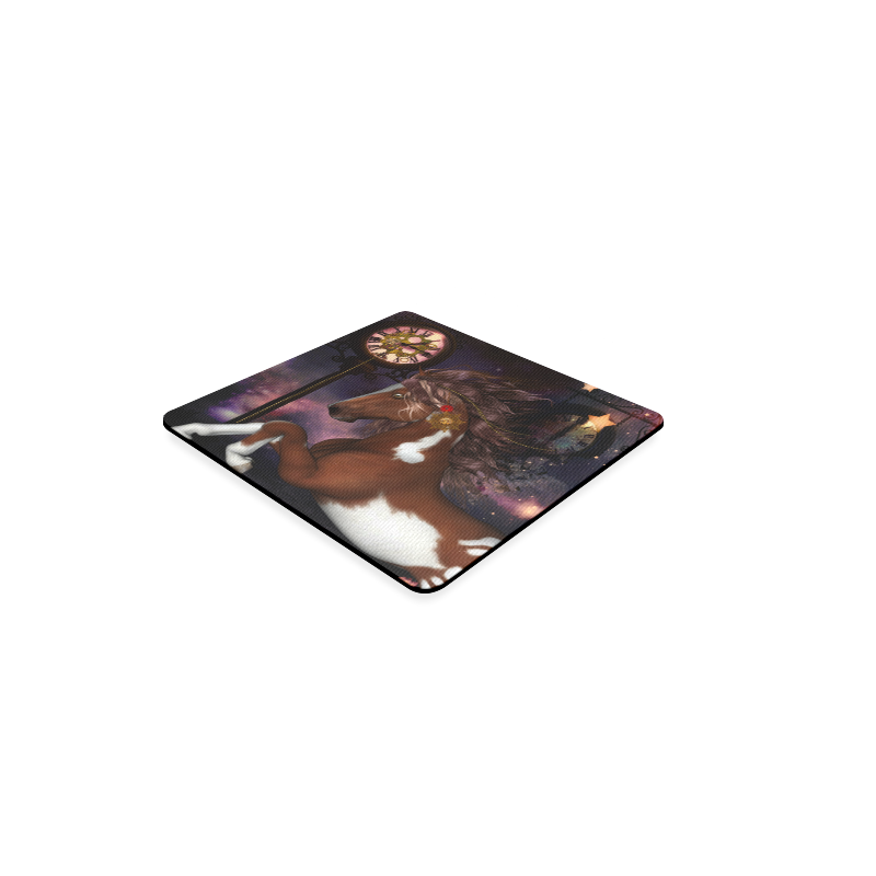 Awesome steampunk horse with clocks gears Square Coaster