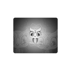 Cute owl, mandala design black and white Rectangle Mousepad