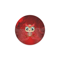 Cute owl, mandala design colorful Round Coaster