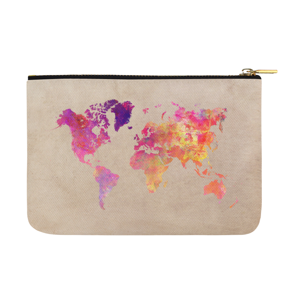 world map Carry-All Pouch 12.5''x8.5''