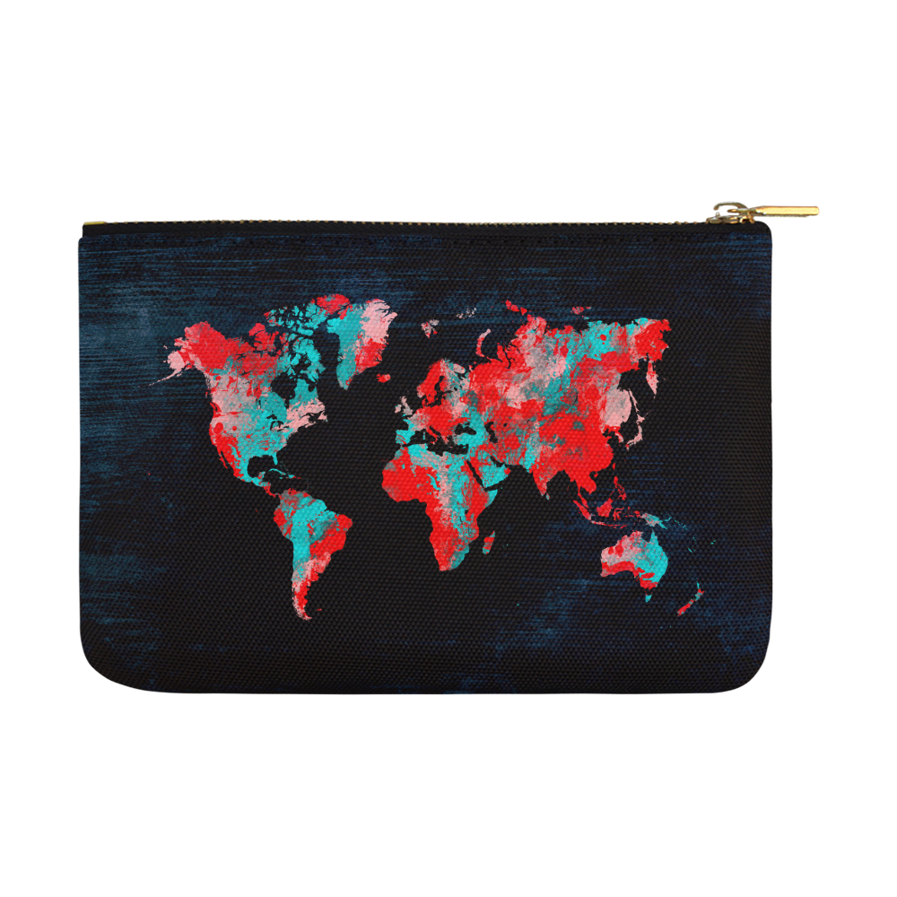 world map Carry-All Pouch 12.5''x8.5''