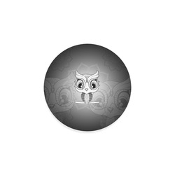 Cute owl, mandala design black and white Round Coaster
