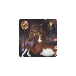Awesome steampunk horse with clocks gears Square Coaster