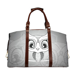 Cute owl, mandala design black and white Classic Travel Bag (Model 1643) Remake