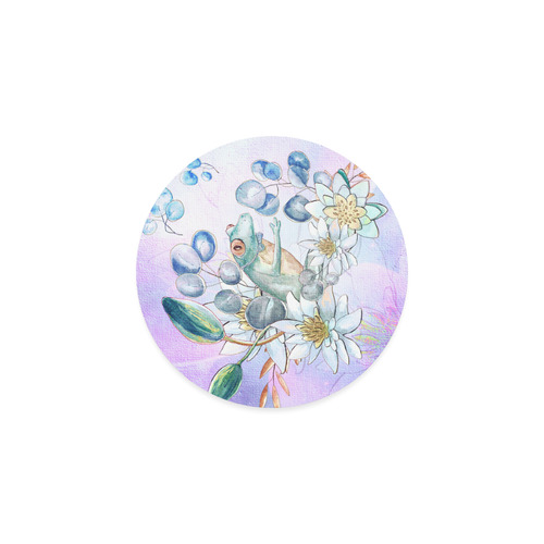 The frog with  waterlily Round Coaster