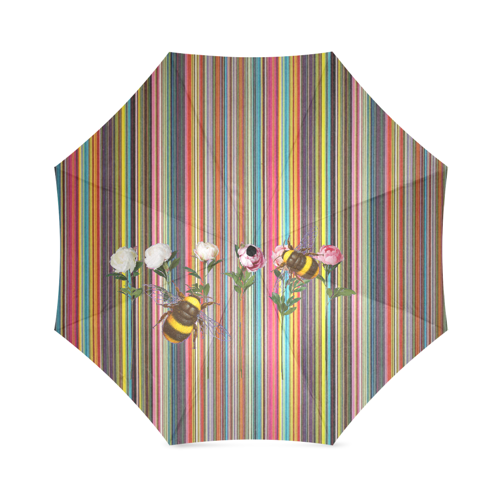 Stripey Bees Foldable Umbrella (Model U01)