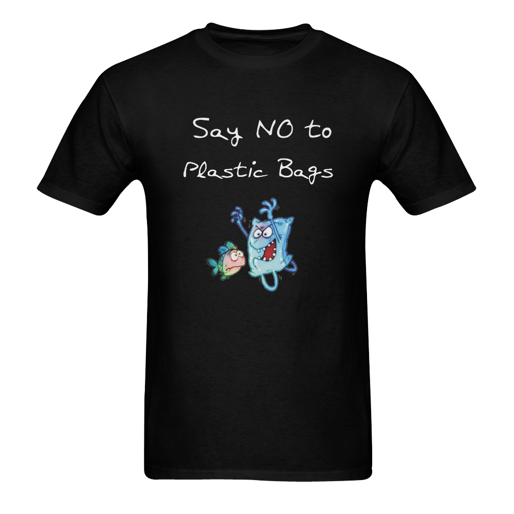 Say NO to plastic bags Men's T-Shirt in USA Size (Two Sides Printing)