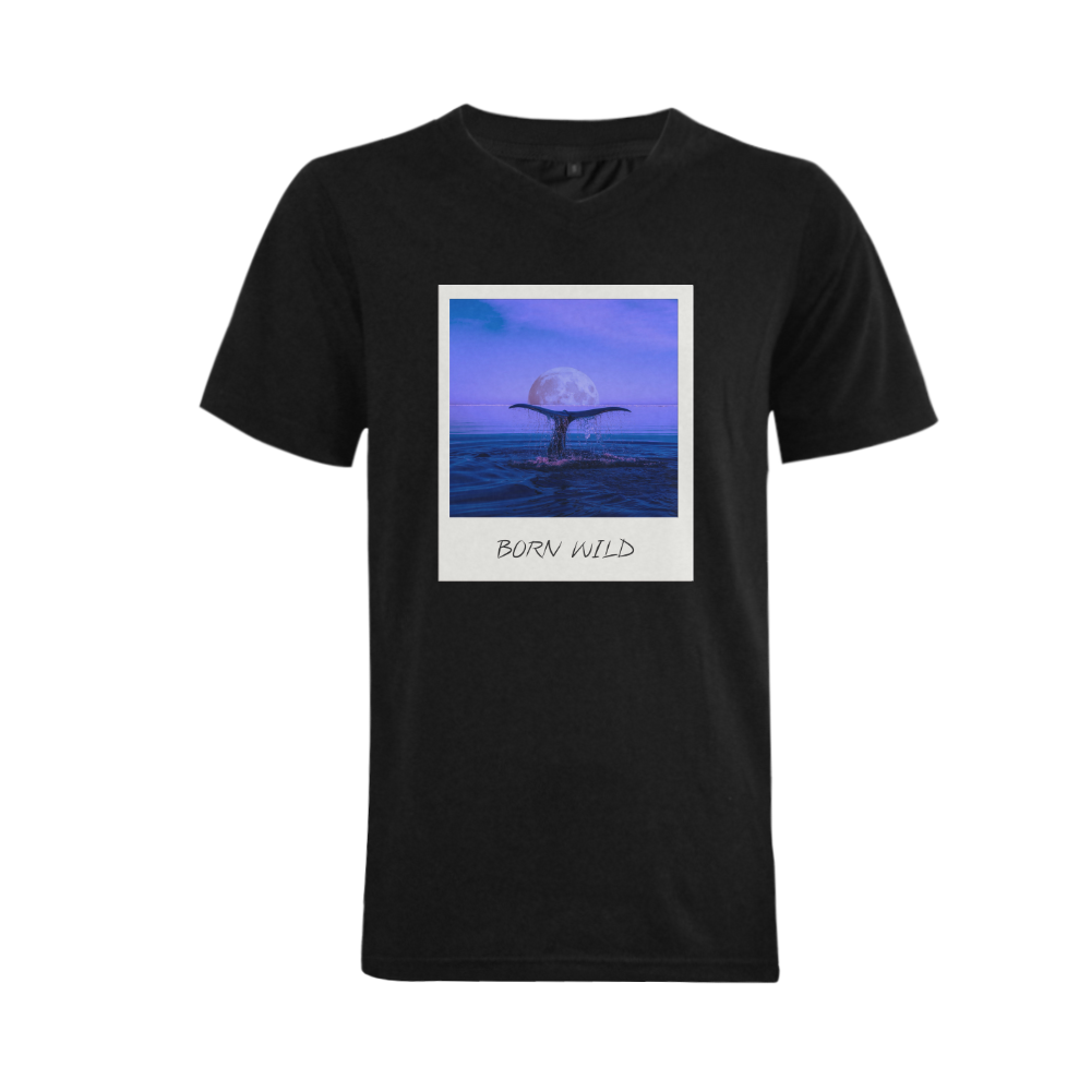 BORN WILD Men's V-Neck T-shirt (USA Size) (Model T10)