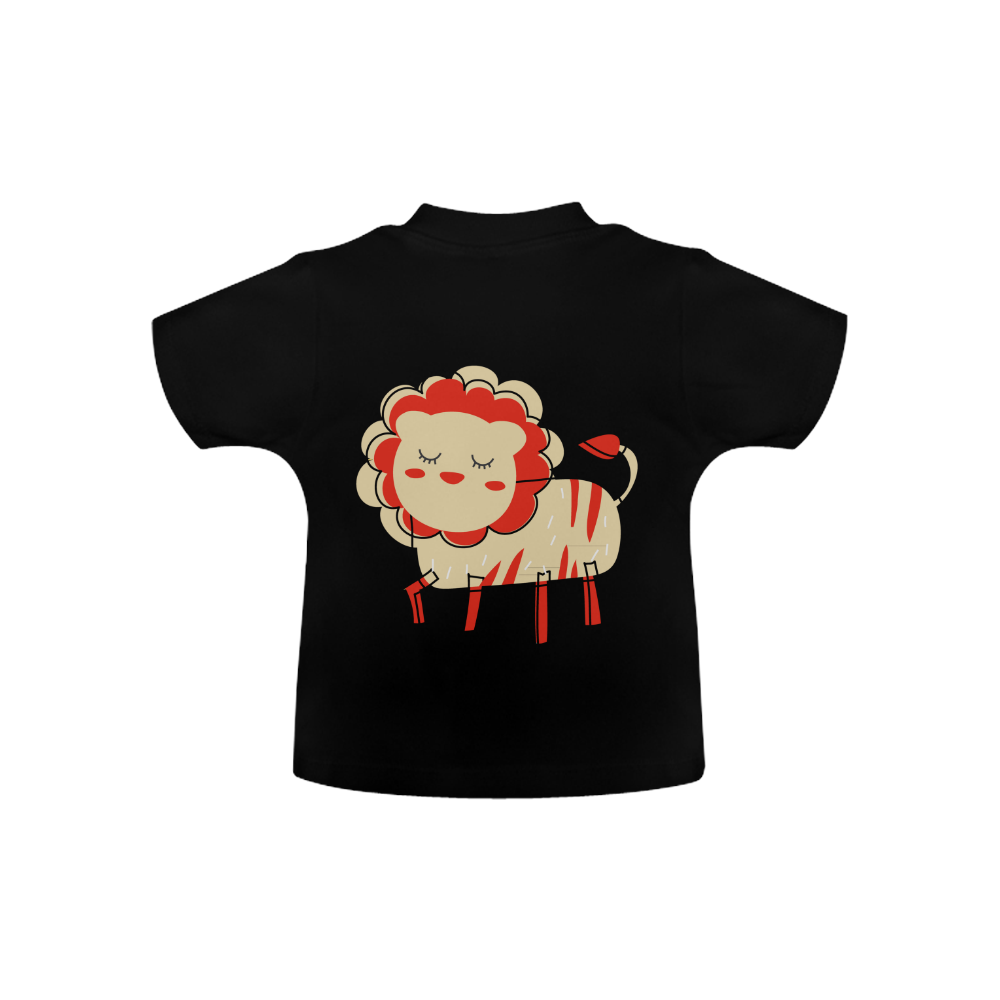 Cute Lion For Kids Animal Art Red Mane Baby Classic T-Shirt (Model T30)