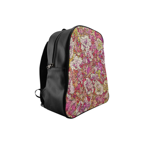 MosaicArt pink  floral by JamColors School Backpack (Model 1601)(Small)