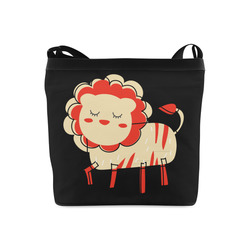 Cute Lion For Kids Animal Art Red Mane Crossbody Bags (Model 1613)