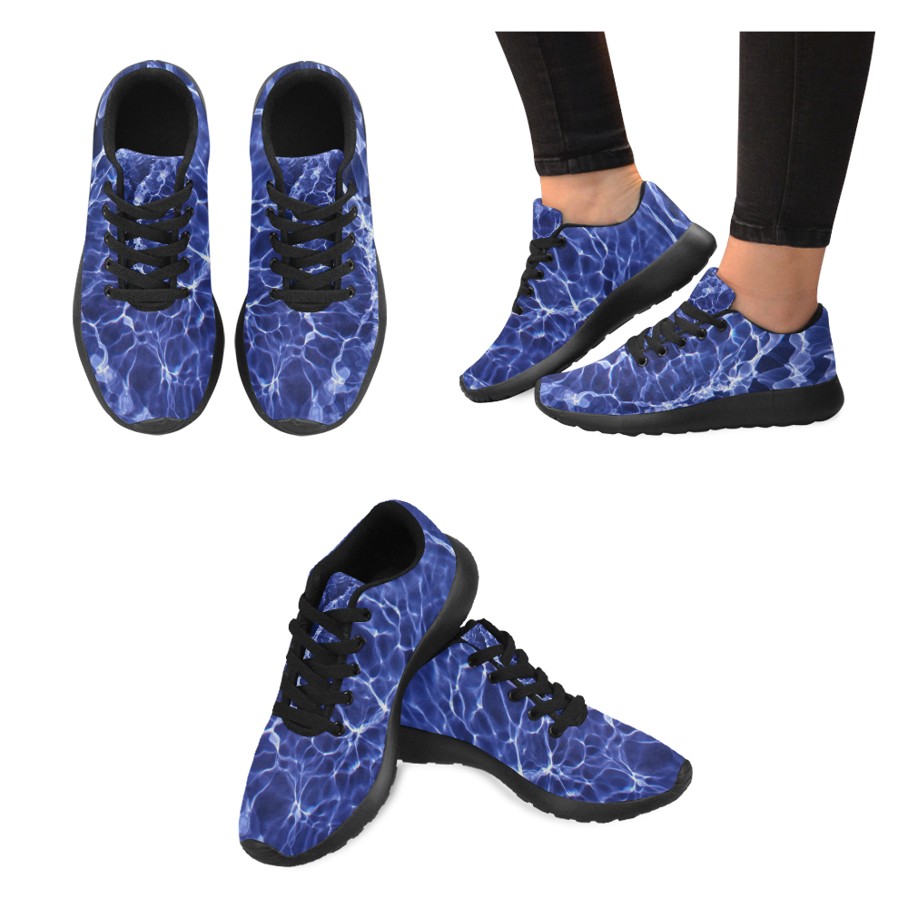 Electric Blue Globes Men’s Running Shoes (Model 020)