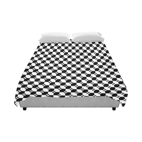 Funky Black & White Diamond Pattern Duvet Cover 86"x70" ( All-over-print)