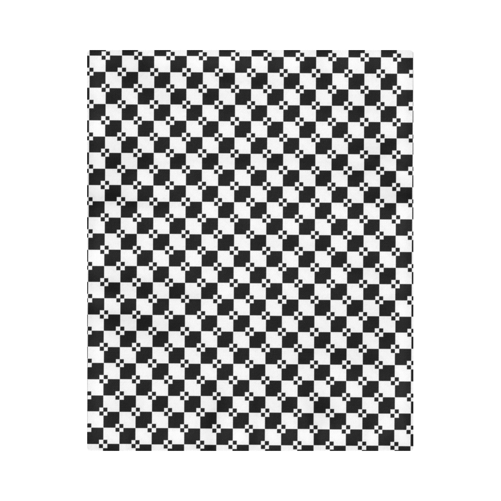 Funky Black & White Diamond Pattern Duvet Cover 86"x70" ( All-over-print)