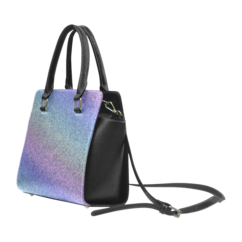 Rainbow Blues Gradient Rivet Shoulder Handbag (Model 1645)