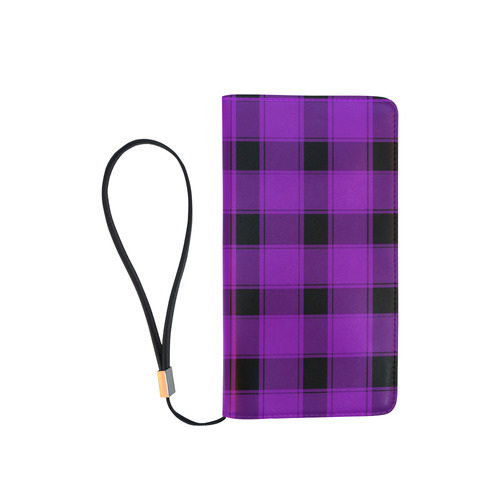 Purple Plaid Men's Clutch Purse （Model 1638）