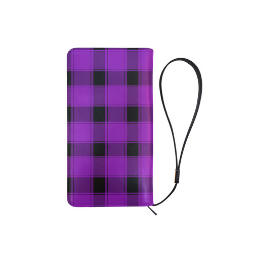 Purple Plaid Men's Clutch Purse （Model 1638）