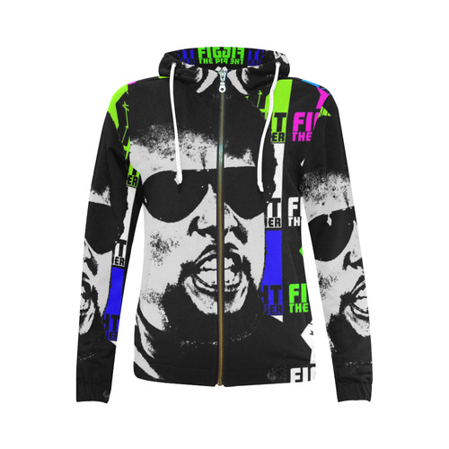 POWER TO THE PEOPLE 2-STOKELY CARMICHAEL All Over Print Full Zip Hoodie for Women (Model H14)