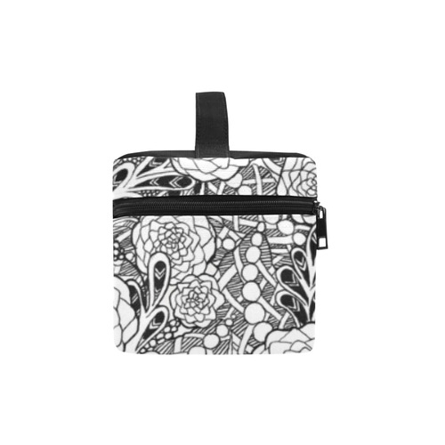 Black Flowers Lunch Bag/Large (Model 1658)