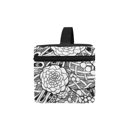 Black Flowers Lunch Bag/Large (Model 1658)