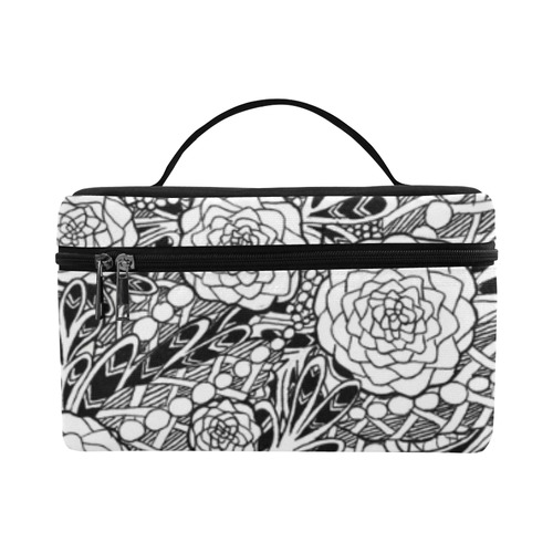 Black Flowers Lunch Bag/Large (Model 1658)