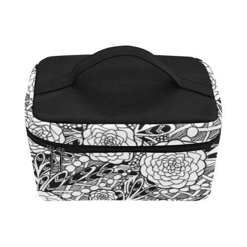 Black Flowers Lunch Bag/Large (Model 1658)