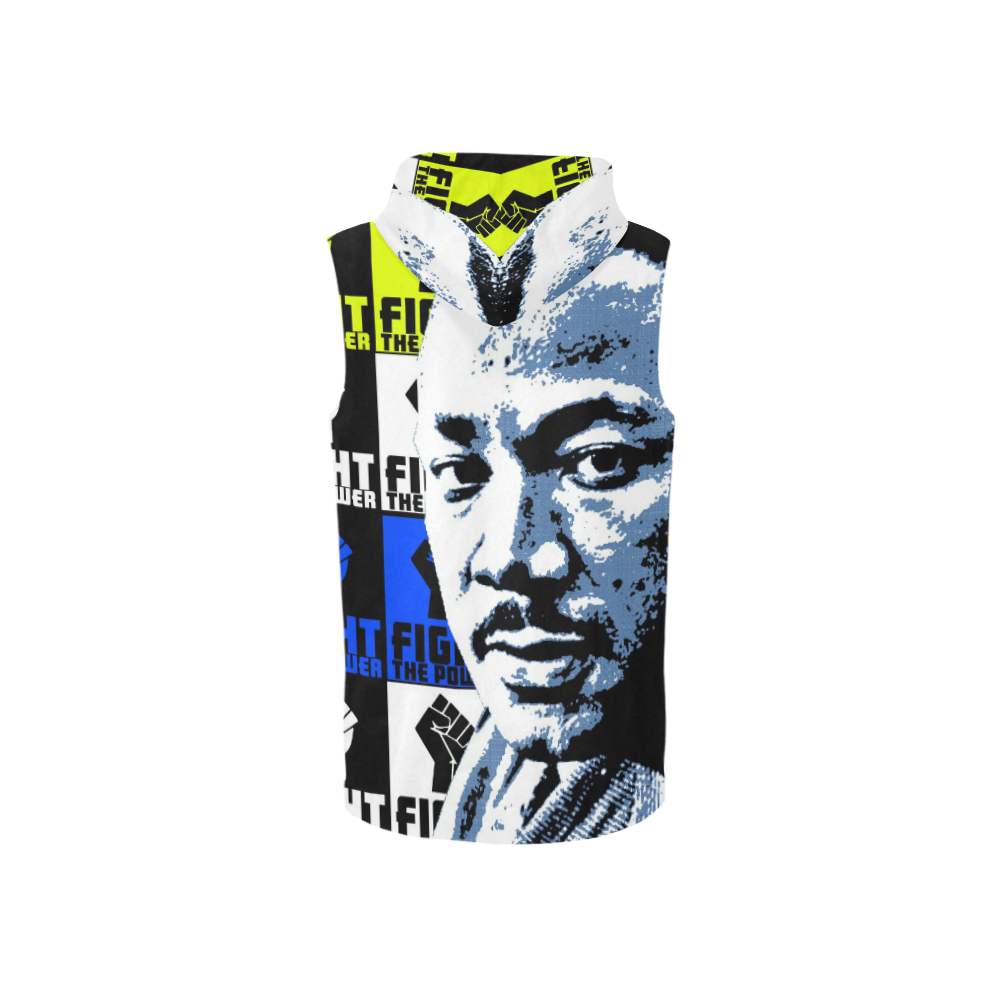 FIGHT THE POWER-2 MLK All Over Print Sleeveless Zip Up Hoodie for Women (Model H16)