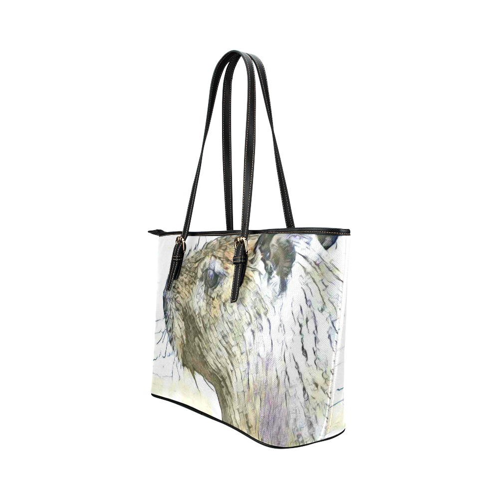fascinating altered animals - Capy by JamColors Leather Tote Bag/Large (Model 1651)