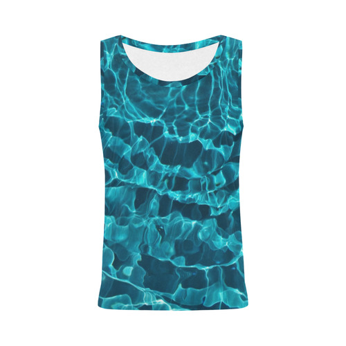 Electric Blue Grass All Over Print Tank Top for Women (Model T43)
