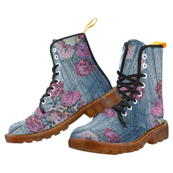Shabby chic with painted peonies Martin Boots For Men Model 1203H